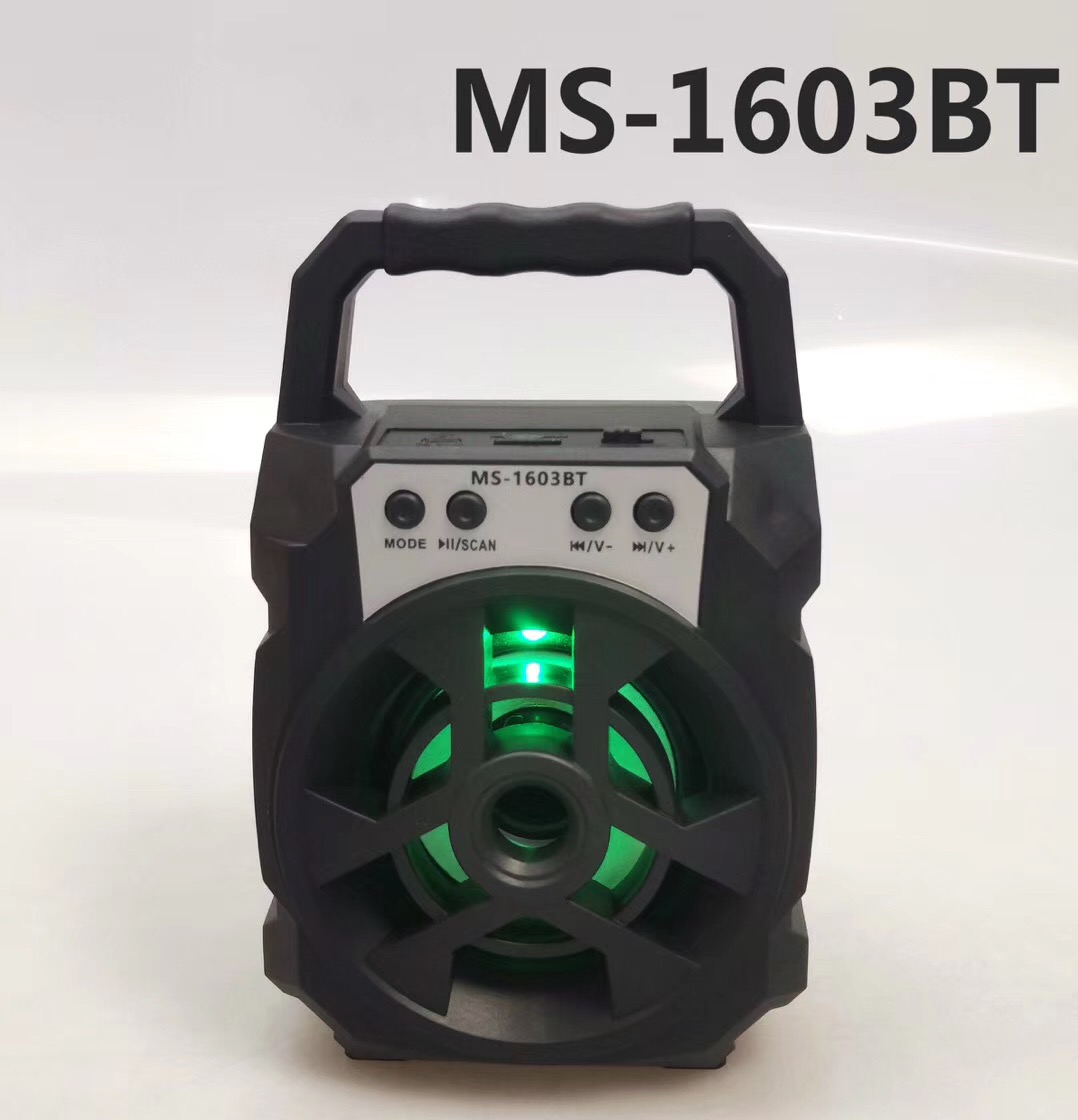 MS1601 Portable mini wireless Bluetooth speaker, radio card, outdoor speaker with 7-color light, shockproof Application Scenario