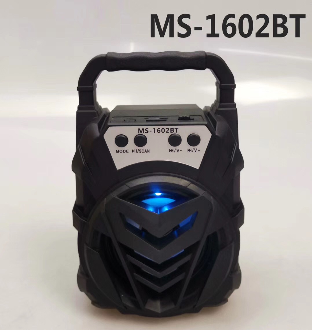MS1601 Portable mini wireless Bluetooth speaker, radio card, outdoor speaker with 7-color light, shockproof Specification image