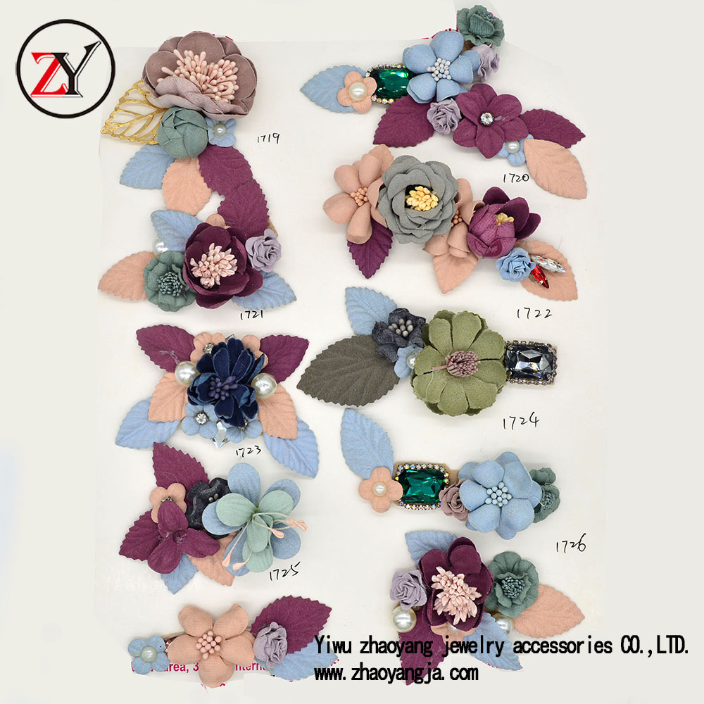 2019新款凉鞋人字拖立体手工小花朵布花鞋饰 品质保证 zy072624
