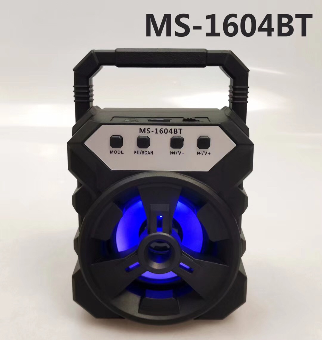 MS1601 Portable mini wireless Bluetooth speaker, radio card, outdoor speaker with 7-color light, shockproof details Picture