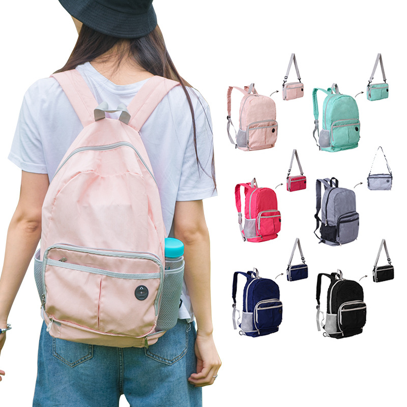 2019 new dual-purpose backpack, waterproof folding backpack, multi-functional backpack, student schoolbag, backpack Application Scenario