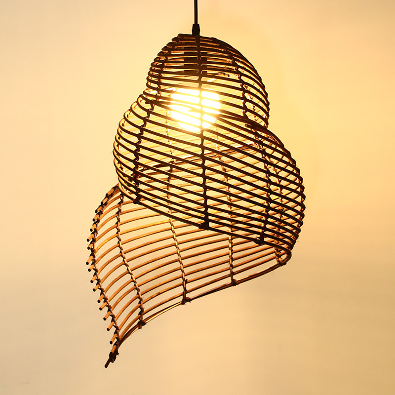 Conch rattan woven chandelier creative personality southeast Asian vintage cafe restaurant lamps