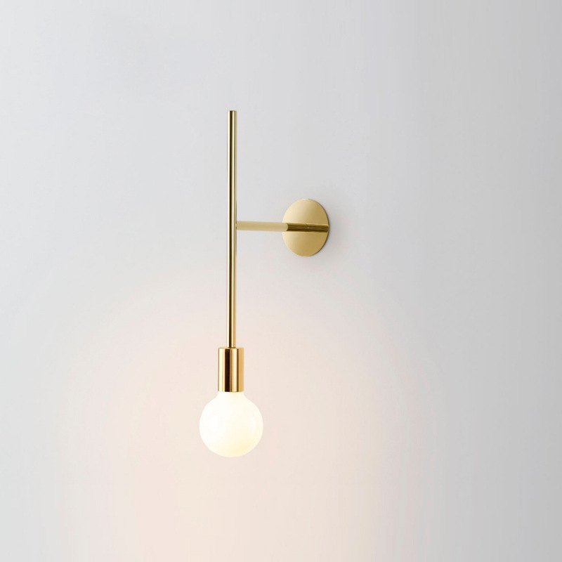 Golden simple wall lamp study bedroom bed LED creative modern personality line art exhibition hall wall lamp