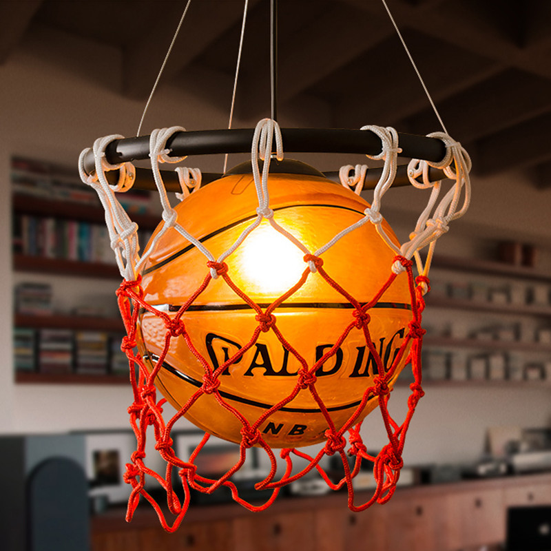 Retro basketball chandelier creative individuality restaurant gym mall sports theme clothing store chandelier