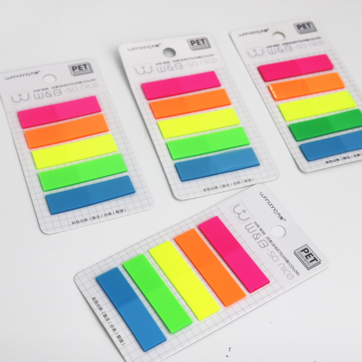 1836 Sticky Note 5-color PET single 25-page note strip Bookmark strip Application Scenario