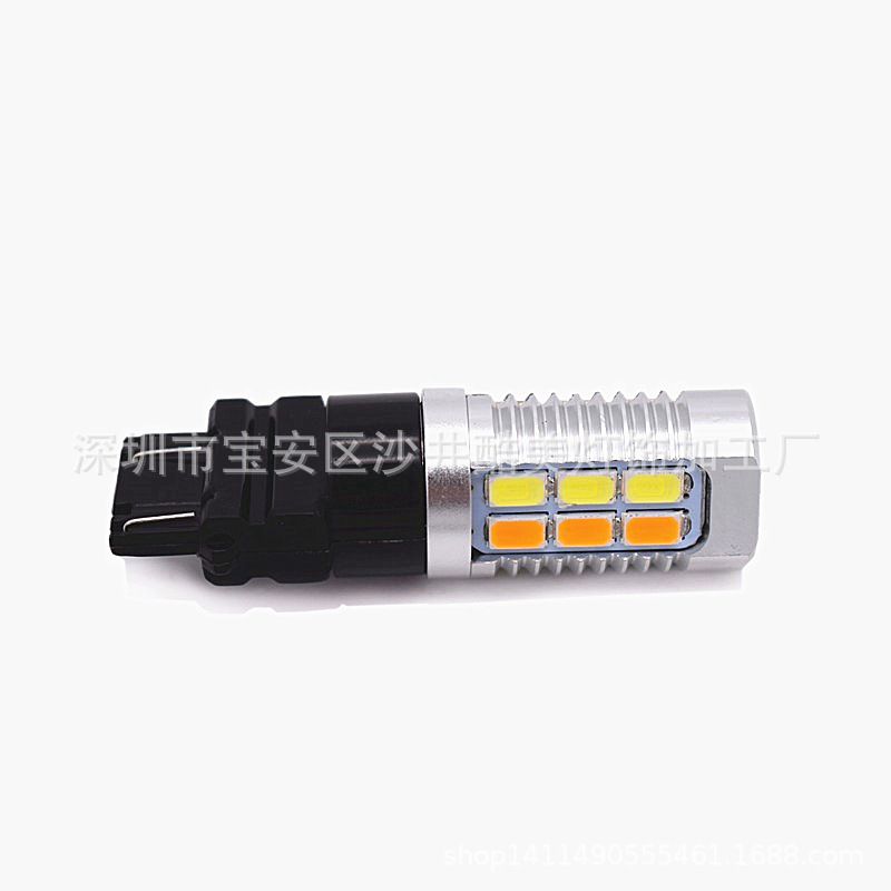 汽车LED刹车灯 T25 3157 5630 22SMD 白+黄行车灯 高亮双色转向灯细节图