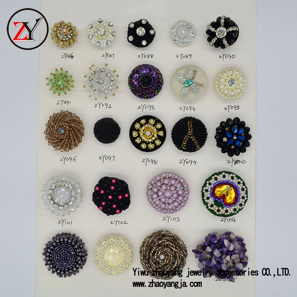 【新款上市】春夏凉鞋人字拖鞋花 串珠手工鞋扣 可订做 zy072730