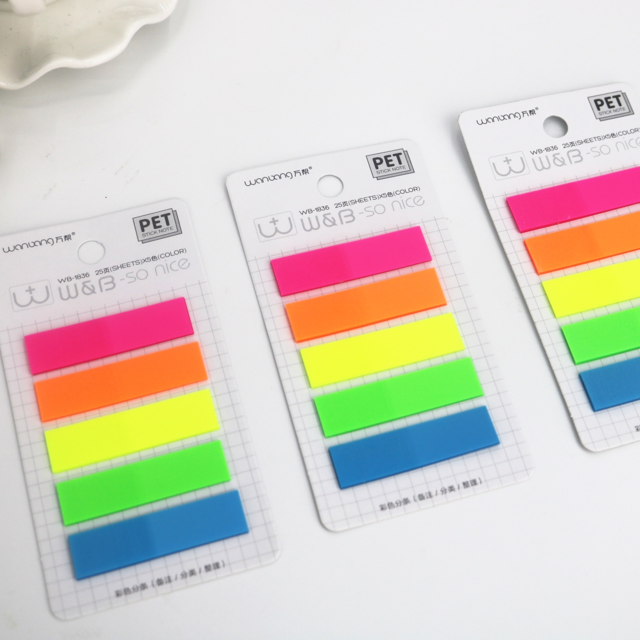 1836 Sticky Note 5-color PET single 25-page note strip Bookmark strip