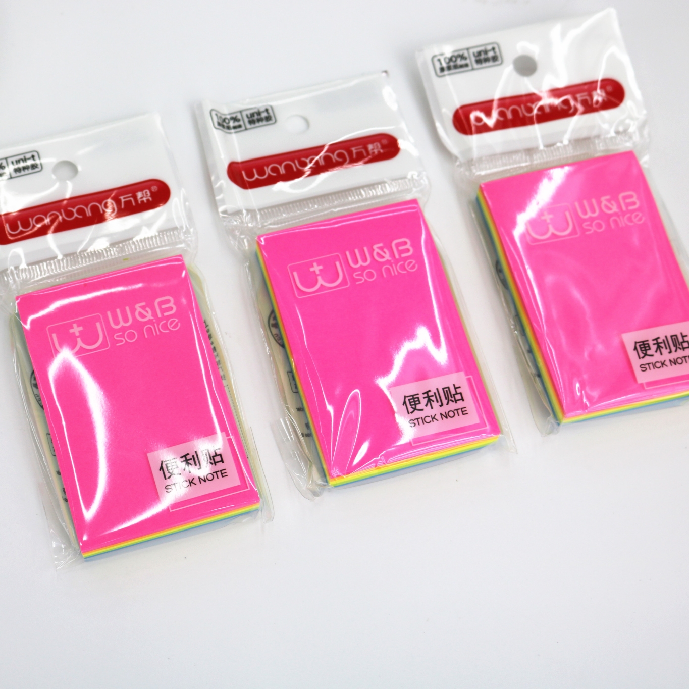 Wanbang Sticky Note 1807 Fluorescent Stacked 5-color 100-page N Times Sticky Note Notebook 76*51mm