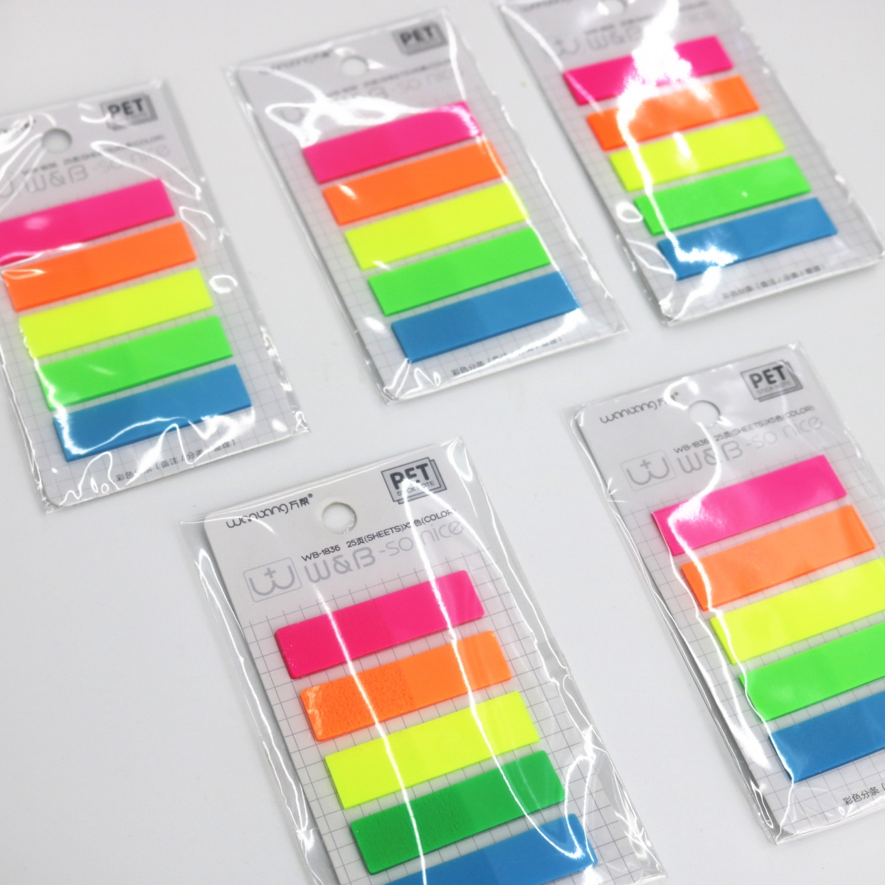 1836 Sticky Note 5-color PET single 25-page note strip Bookmark strip details Picture