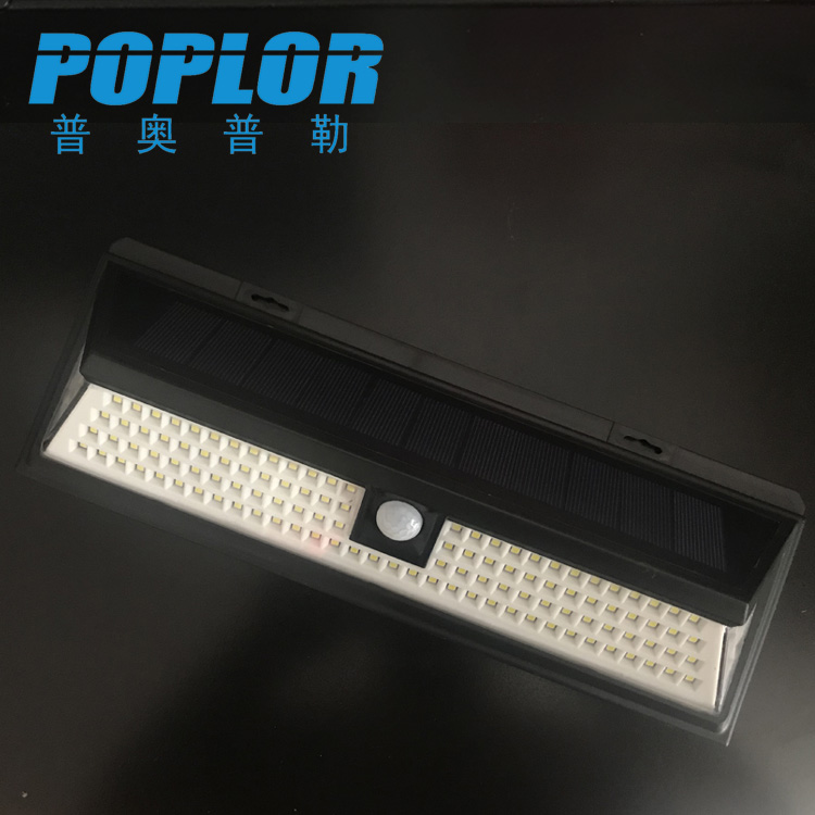 LED solar wall light 12W human body sensing courtyard wall light outdoor light 120 light on three sides full figure