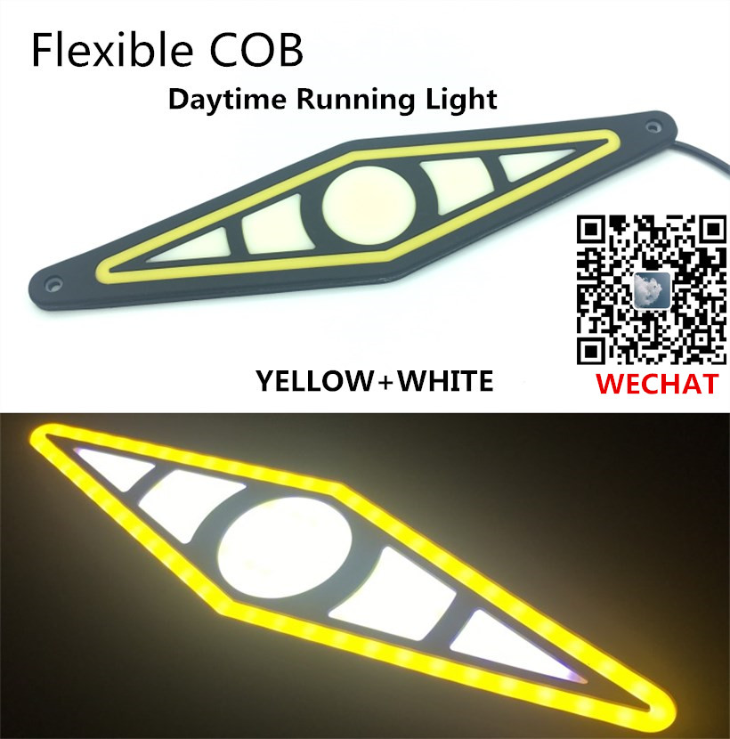 Automotive LED daytime running lights, soft COB light strips, dual-light turn signal running lights, 12V full figure