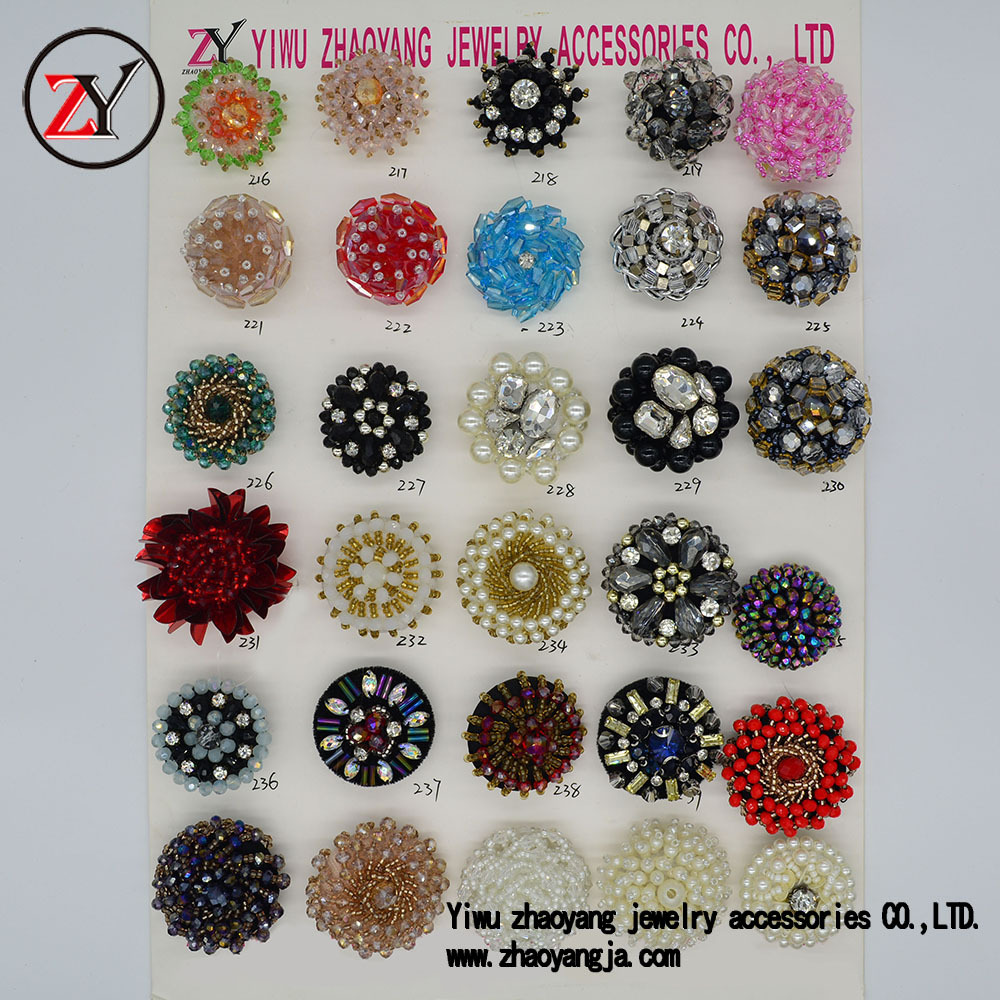【新款上市】春夏凉鞋人字拖鞋花 串珠手工鞋扣 可订做 zy072730产品图