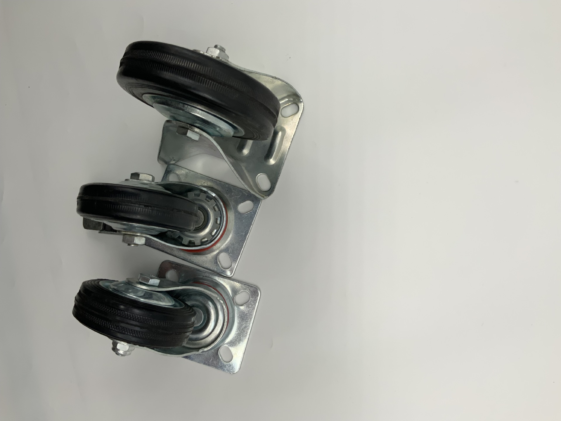 Flat bottom casters with brake for industrial wheel shop use