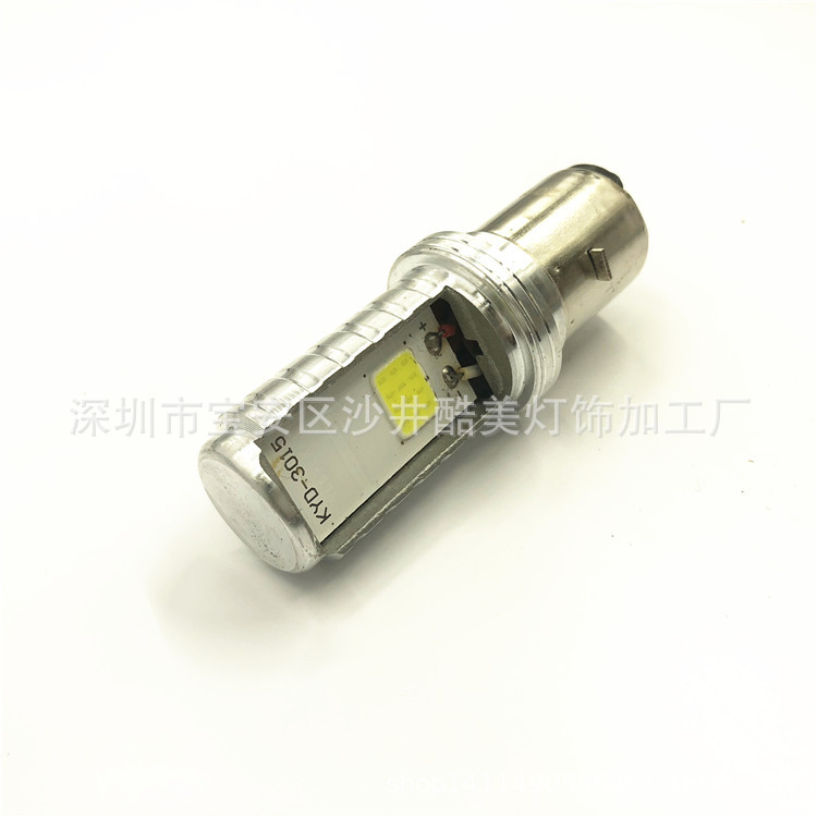 摩托车灯电动车LED前大灯三爪H4双面12-85V不分正负线便装远近光