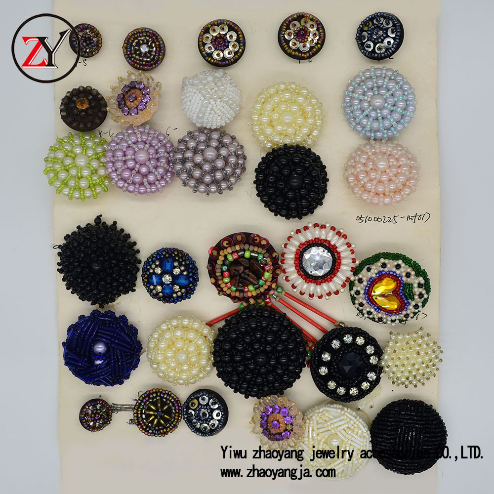 【新款上市】春夏凉鞋人字拖鞋花 串珠手工鞋扣 可订做 zy072730细节图