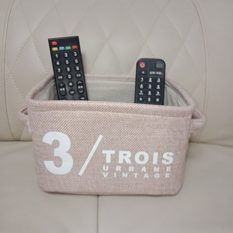 Small Fresh Linen Thickened Durable Storage Basket Desktop Clutter Storage Basket Stationery Cosmetics Storage Box Specification drawing