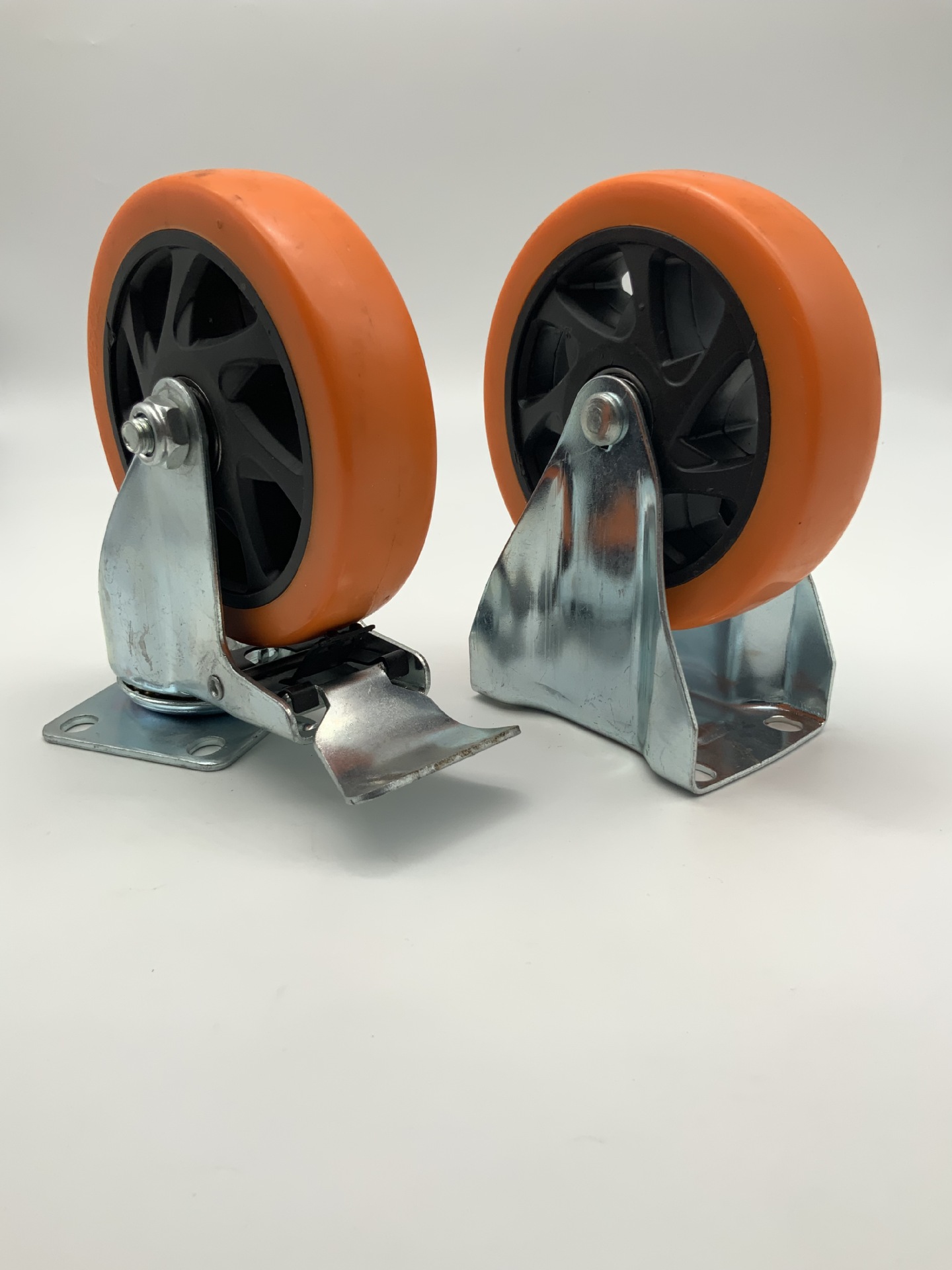 Shuzan high-quality brand flat-bottomed movable casters, casters, trolleys, rubber belts, brakes, and other window accessories details Picture