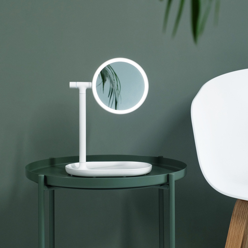 Flip make-up mirror For girls bedroom decoration nightlamp for bed triple magnification comb mirror on both sides