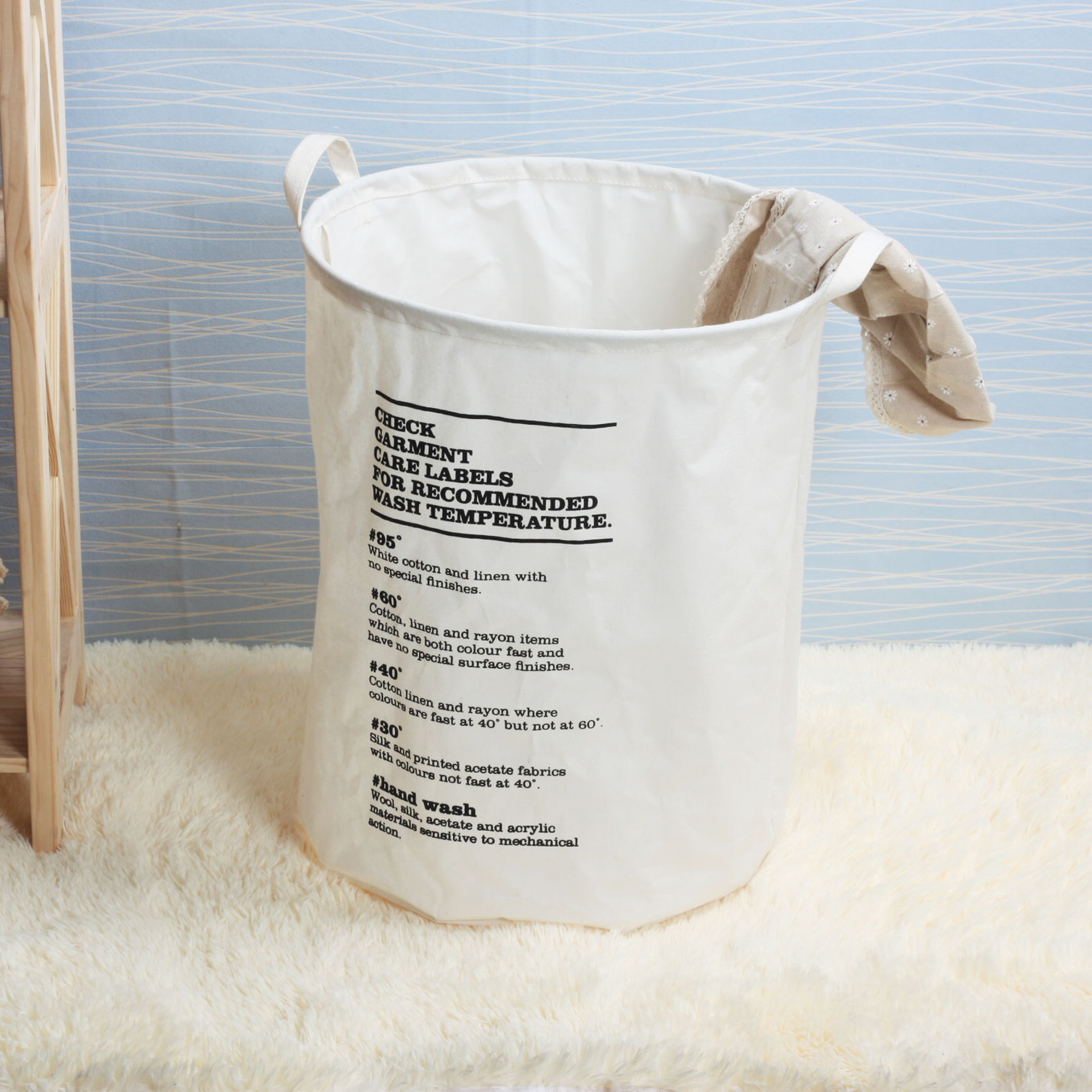 Large Foldable Storage Bucket Home Cotton Linen Dirty Clothes Basket Fabric Storage Basket Storage Box Wholesale