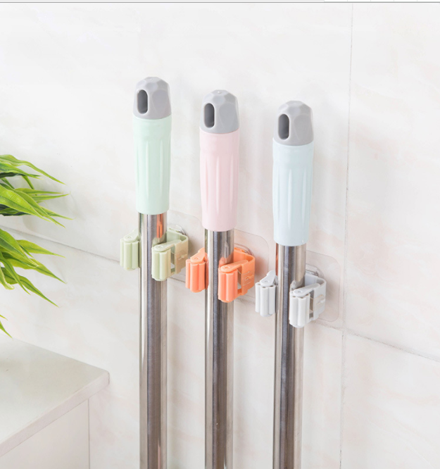 Non-drilling mop rack, bathroom mop hook, bathroom sticky hook, broom hanger, booth, mop clamp