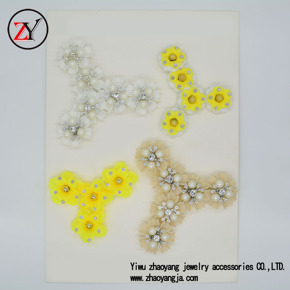 手工钉珠片立体花朵布贴多色装饰贴花 diy辅料鞋花 zy072940