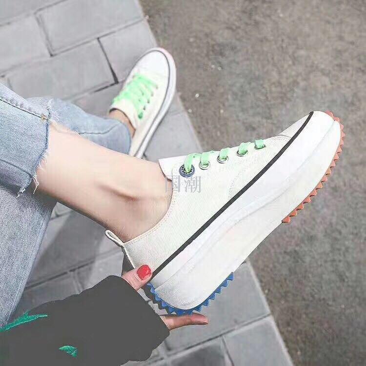 32码高跟鞋/高跟鞋/布鞋女草编民族风/高跟/鞋女高跟白底实物图