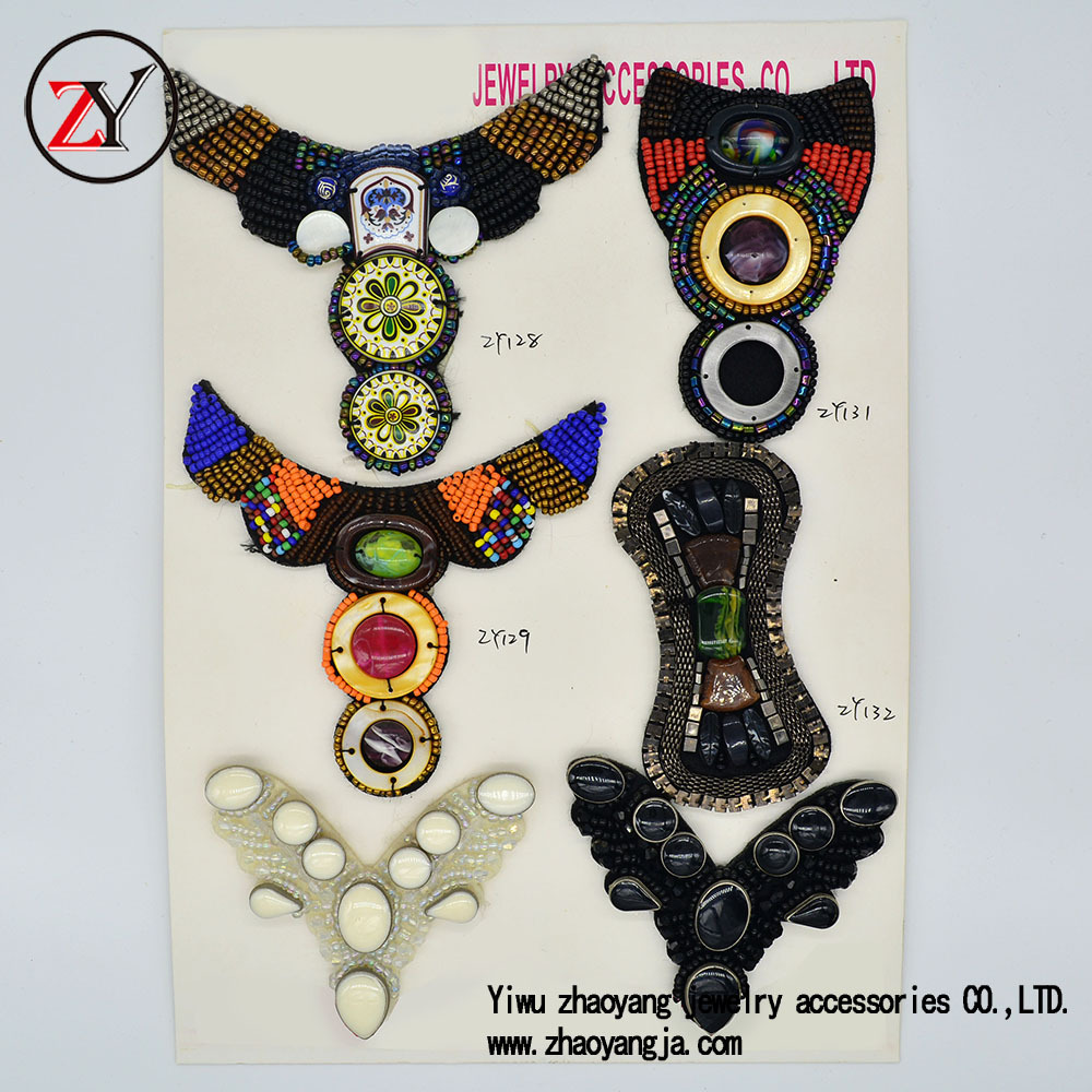 2019新款上市 凉鞋人字拖民族风鞋饰 手工串珠鞋花 zy072915细节图