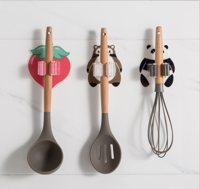 Non-perforated mop rack, bathroom, living room, multi-purpose plastic mop rack, seamless strong adhesive mop rack Specification image