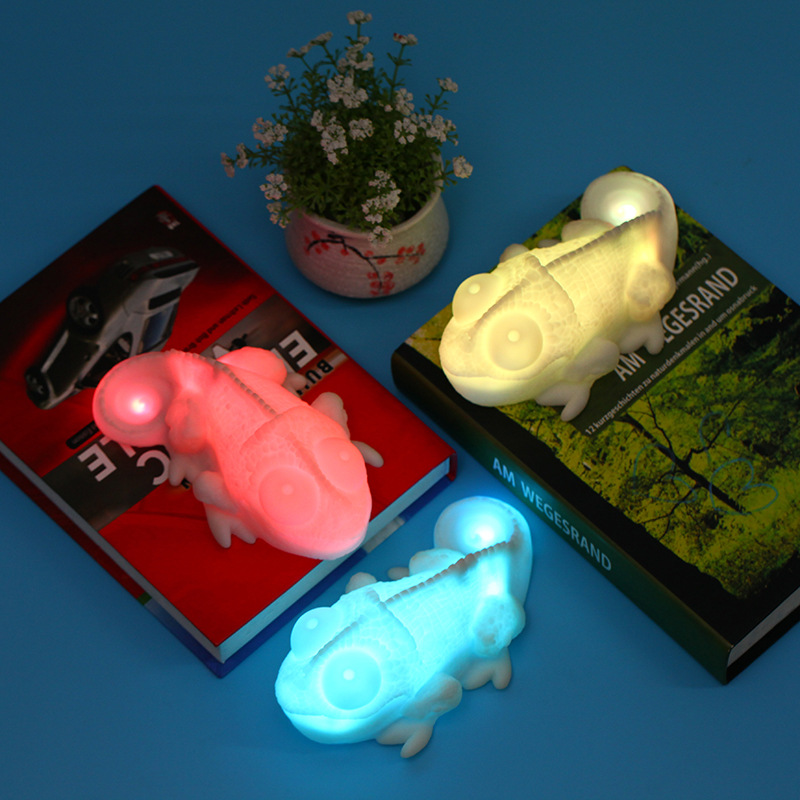 7 color LED atmosphere small night light bedroom plug - in night bed with sleeping lamp sensor chameleon dragon lamp