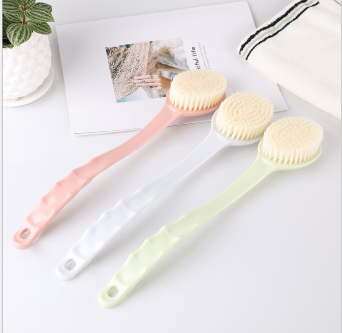 Bath bath accessories Bathroom long handle massage bath brush exfoliating bath brush Soft hair large back rub brush wholesale