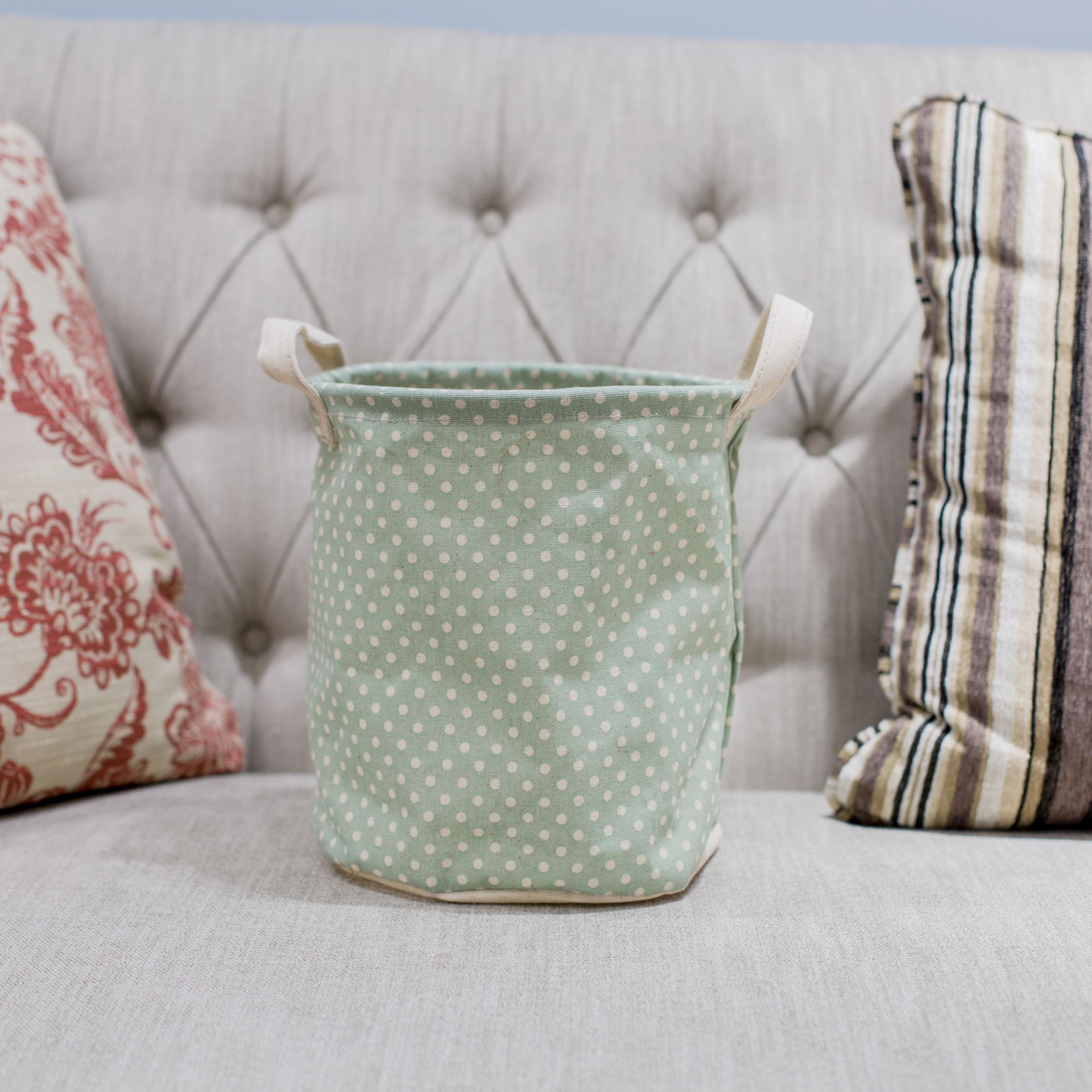 Cotton Linen Portable Clutter Storage Bucket Cloth Folding Small Laundry Basket Storage Box