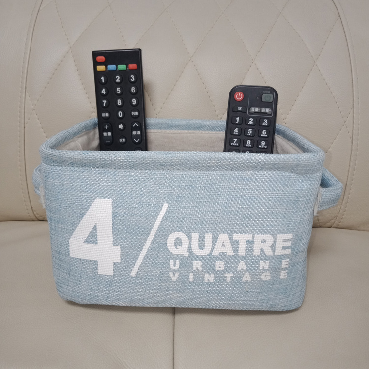 Small Fresh Linen Thickened Durable Storage Basket Desktop Clutter Storage Basket Stationery Cosmetics Storage Box Application Scenario