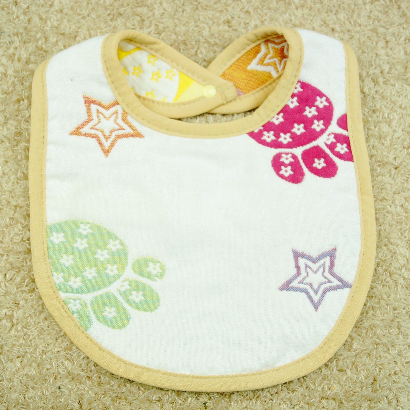 Six Layer Gauze Bib Mushroom Jacquard Bib Baby Gauze Bib Specification drawing