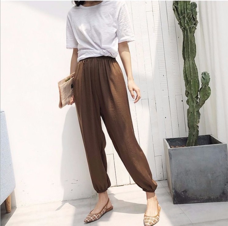 Cool pants, sun protection pants, casual pants, women 's 9-inch pants, lantern pants, women' s mosquito repellent, 嗮 pants, women details Picture