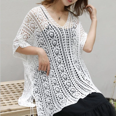 New European And American Knitted Hollow-Out Shawl Women Loose Sun Protection Clothes Women Swimsuit Coat Women Cover The Same Type Of Douyin