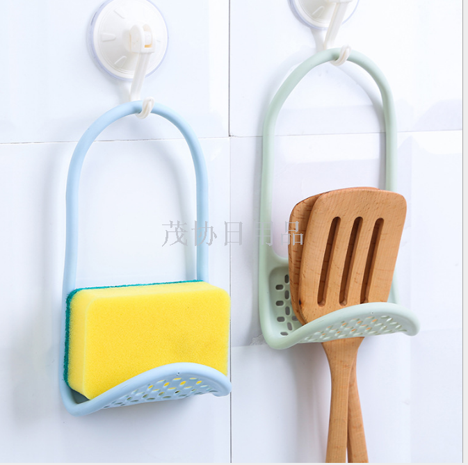 Creative collapsible sink hanger Kitchen dishwashing sponge wipe drain rack Dishwashing brush sponge storage rack