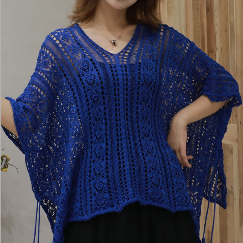 New European And American Knitted Hollow-Out Shawl Women Loose Sun Protection Clothes Women Swimsuit Coat Women Cover The Same Type Of Douyin Application Scenario
