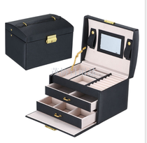 Princess fashion jewelry storage box pu leather jewelry box European and American leather jewelry box