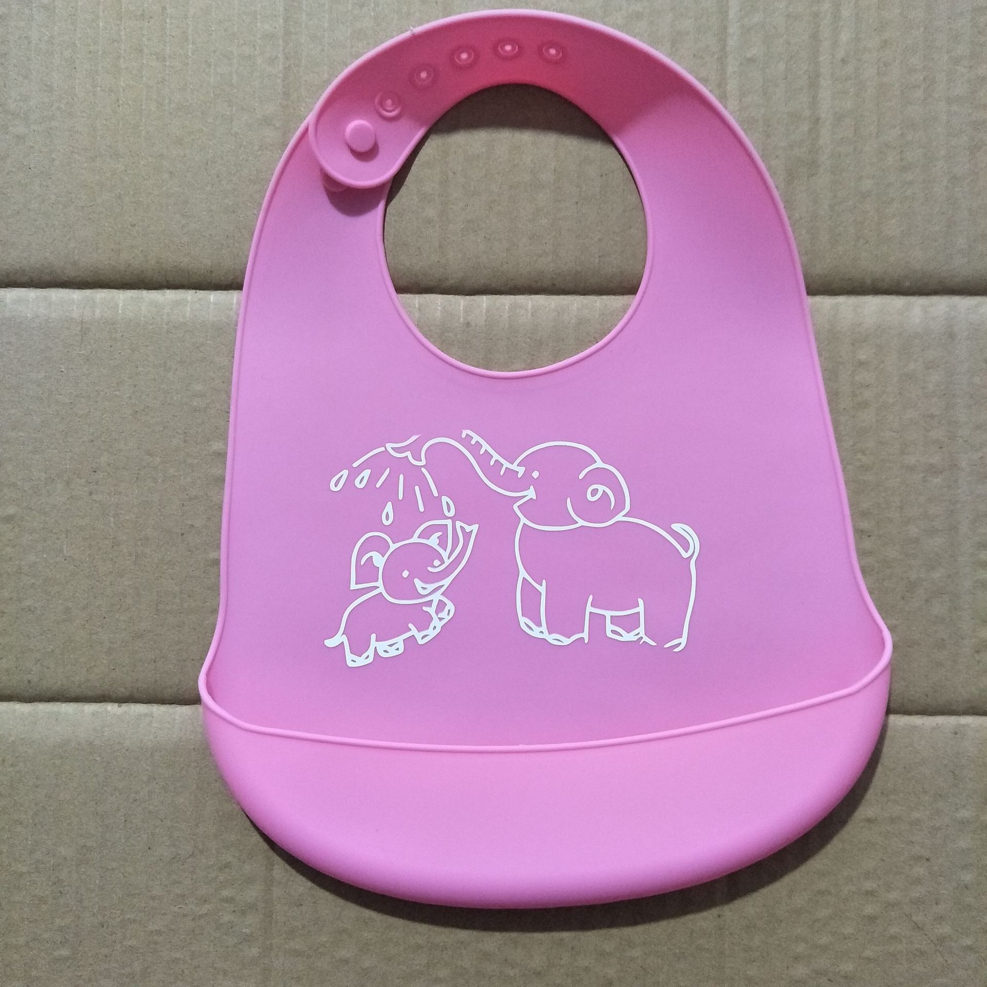 Baby Bib Silicone Saliva Pocket Waterproof Bib Food Bib Can Be Printed Specification drawing