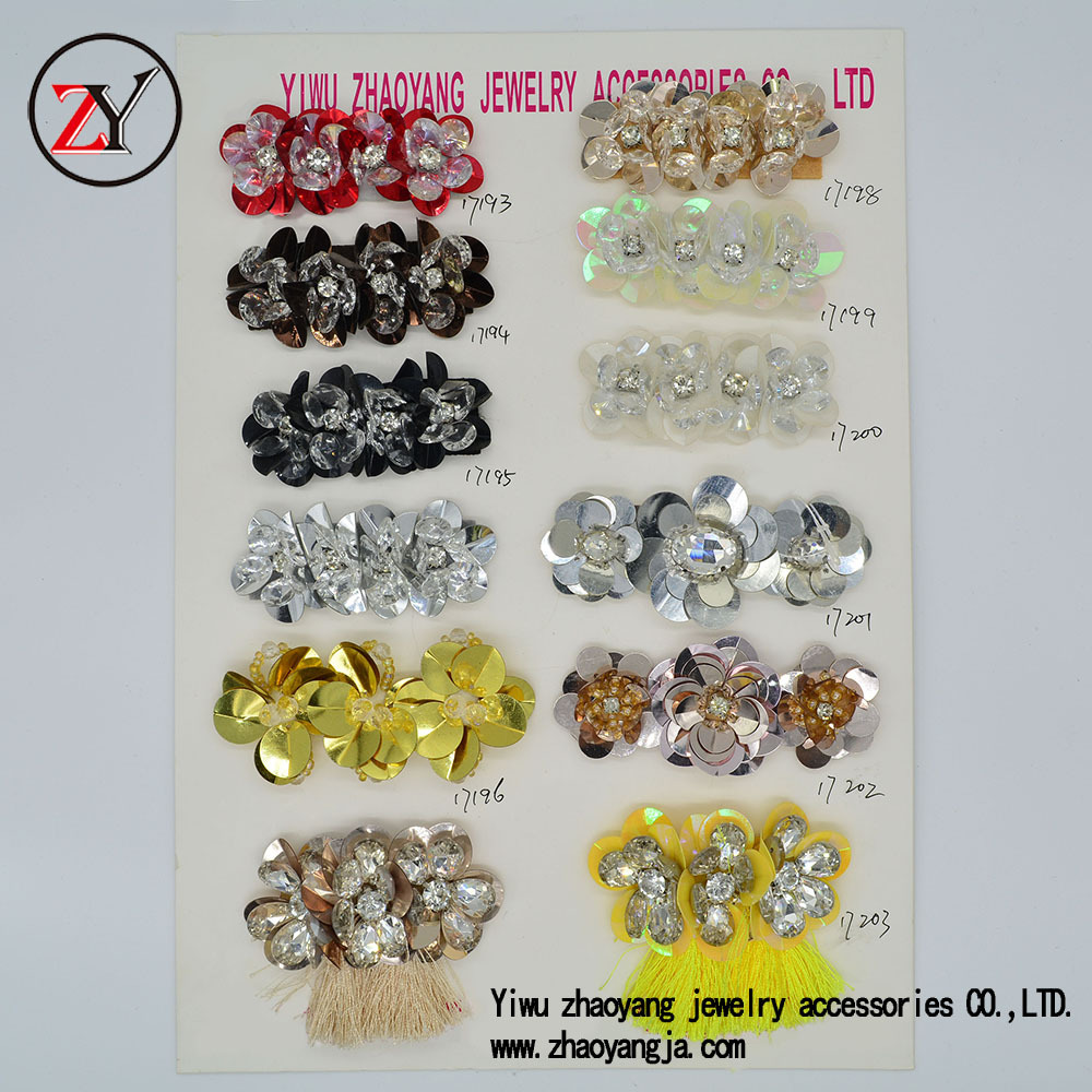 【新款上市】春夏凉鞋人字拖鞋花 串珠手工鞋花 可订做 zy073034