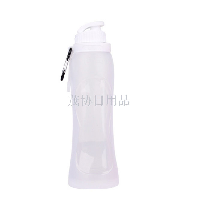 Convenient foldable multi-functional silicone water cup for travel, outdoor sports water bottle, creative anti-drop gift water cup Specification image