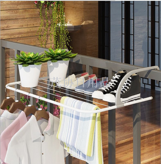 Folding multi function radiator balcony hanger clothes rack drying shoes rack bathroom towel