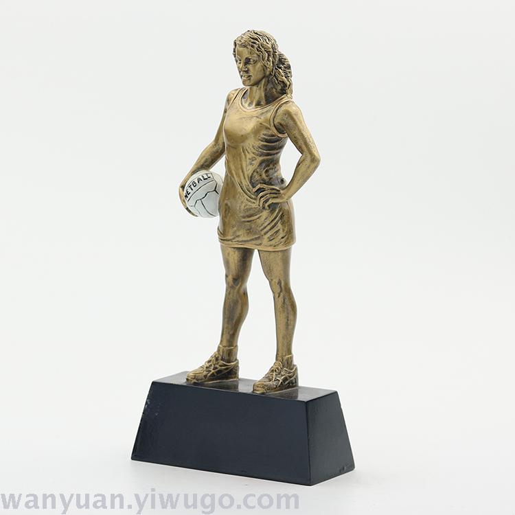 2019 new style volleyball resin trophy, metal trophy, medal, women's volleyball trophy factory direct sales full figure