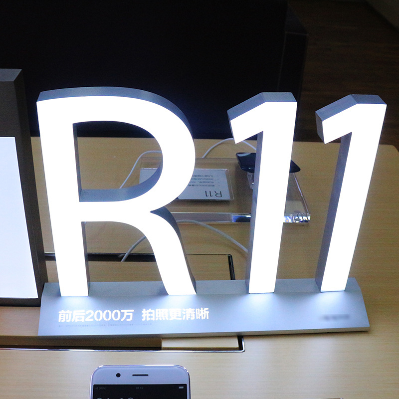 Floor-standing three-dimensional acrylic illuminated letters for led countertop decoration, creative advertising boards, and storefront advertising letters details Picture