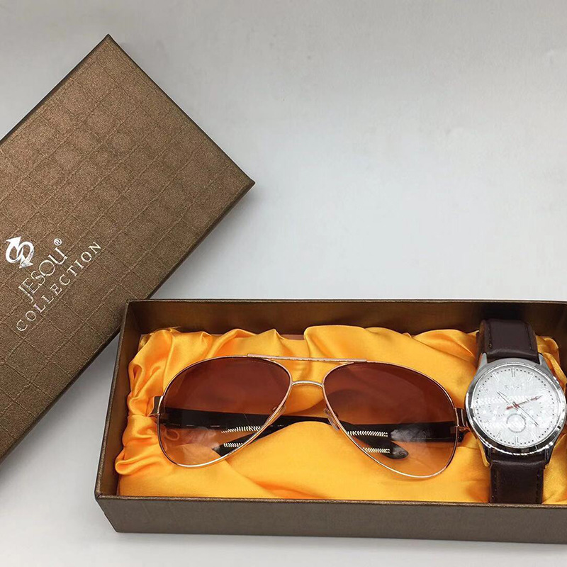 厂家直销爆款时尚男士石英表精美时尚眼镜礼品盒父亲节生日礼品盒