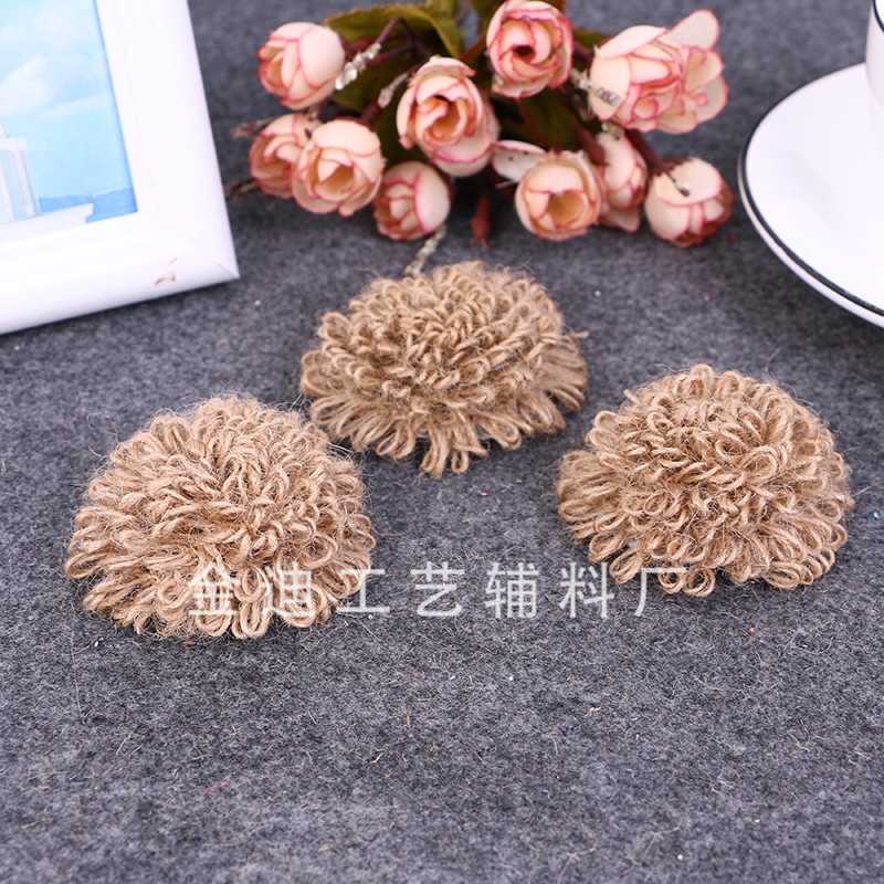 厂家直销跨境专供热销麻布花 工艺圣诞婚庆派对装饰花DIY饰品装饰