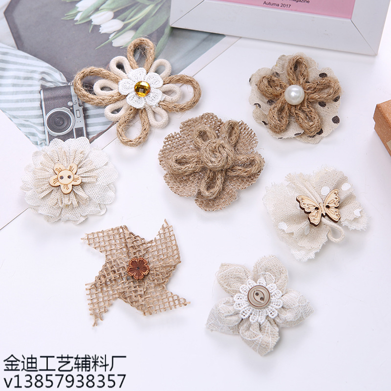 厂家直销跨境专供韩版DIY手工花圣诞节日派对装饰鞋帽花配件批发