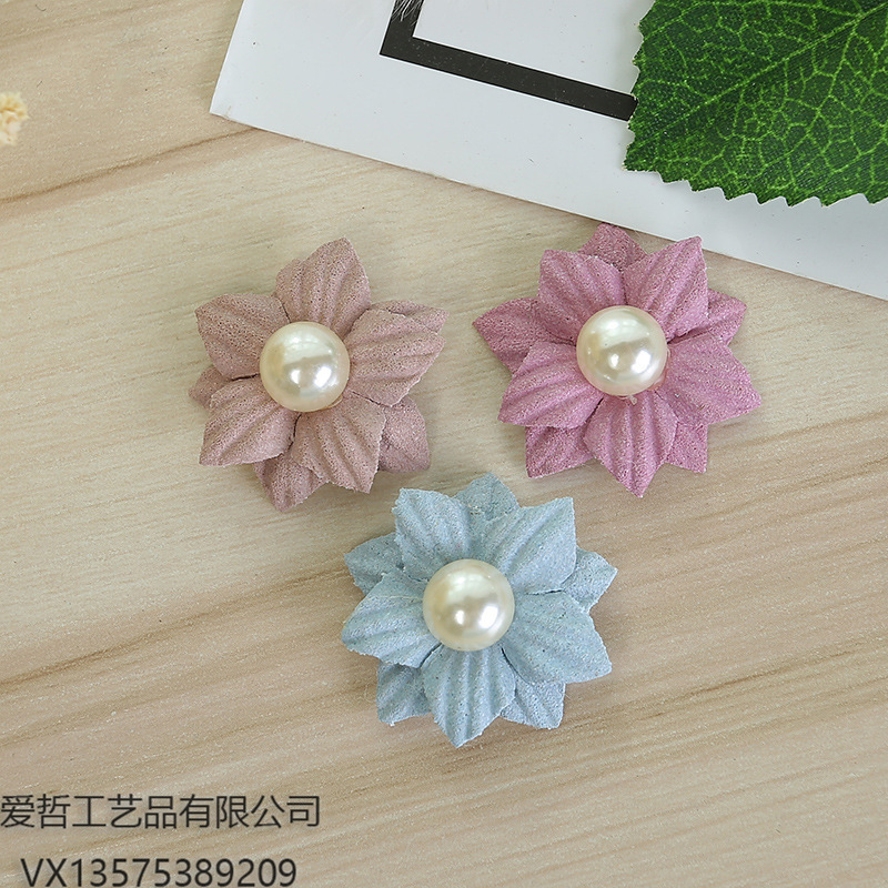 Venta directa de fábrica crossover oferta especial nuevo estilo microfibra cuero perlas flores zapatos sombreros tocados flores decoración del hogar flores Application Scenario