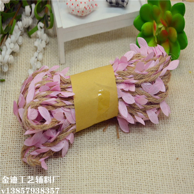 厂家直销跨境专供彩色麻绳树叶辫子 工艺装饰品节庆装饰品批发细节图